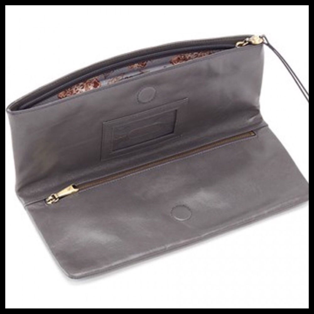 NWT HOBO Zeal Studded Clutch Handbag Graphite Gray - Picture 3 of 8